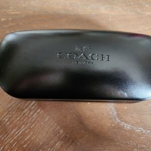 Coach Black Embossed Leather Eyewear Case